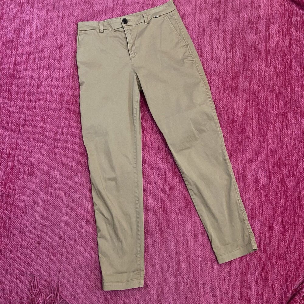 Hugo Boss Cotton Stretch Twill Ankle Pants Tan Size US 4